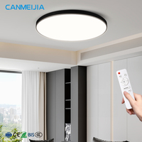 Plafonnier LED moderne et simple à télécommande, 3 CCT, dimmable, 30W, pour salon, chambre à coucher, balcon, résistant aux intempéries