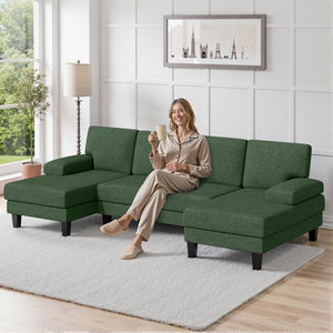 Sofá Seccional en Forma de U, Moderno, Modular, Extensible, Doble, Convertible, para Sala de Estar, Apartamento, Hotel, Centro Comercial - Product Image 1