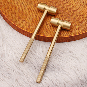 Marteau en laiton, marteau miniature multifonctionnel, marteau rond en cuivre de petite taille aux deux extrémités, vente en gros d'articles d'artisanat - Product Image 1