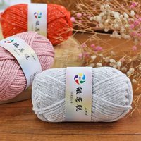 Argent Oignon Flash Soie Creux Fil De Coton Brillant DIY Crochet Chapeau et Sac Lin Tricoté À La Main Teint Motif