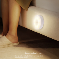 Veilleuse LED rechargeable mini à lumière blanc chaud avec détecteur de mouvement et contrôle par induction pour chambre, maison et cuisine