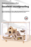 Villa surdimensionnée en acrylique pour hamster, hérisson, poulet et autres petits animaux – Boîte d'élevage et d'aménagement paysager