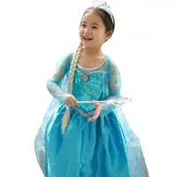 Nuovo arrivo F-rozen Elsa vestito dalla principessa per le ragazze dei bambini insieme del vestito