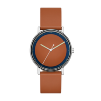 Montre à quartz de luxe pour homme, personnalisée OEM, bracelet en cuir, boîtier en alliage, étanche 3ATM, mouvement japonais, montre de business, vente en gros d'usine