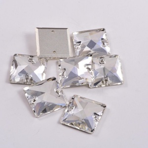 OLeeya 5A Strass carrés à coudre en verre AB, 4 tailles, pour T-shirts et robes de mariée - Product Image 5