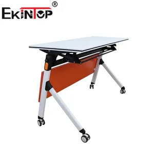 Ekintop Nhà Máy Hiện Đại Phòng Văn Phòng Đơn Giản Thiết Kế Di Động Kim Loại Gấp Đào Tạo Bảng Và Ghế Tốt Nhất Bán Sinh Viên Duy Nhất Bàn - Product Image 5