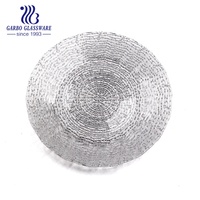 Assiettes de présentation en verre sodocalcique doré de luxe, 8 pouces, faites à la main, motif ananas bohème, pour décoration de mariage et de fête