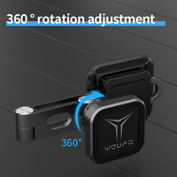 Support de téléphone magnétique pliable et télescopique en alliage d'aluminium à 360 degrés pour écran de voiture, idéal pour diverses utilisations (vente en gros)