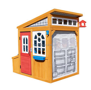 Maisonnette de jeu d'extérieur avec éléments en plastique, rangement en tissu et rideau de garage pour le jardin - Product Image 5