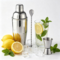 Ensemble de shaker à cocktails en acier inoxydable moderne et minimaliste de 750 ml, 3 pièces, kit d'outils de barman, articles de bar, vente en gros