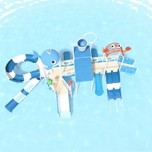 Parc aquatique Ocean en acier inoxydable certifié EN1176 avec toboggan multi-personnes en fibre de verre, toboggan en spirale et toboggan en plastique - Product Image 2