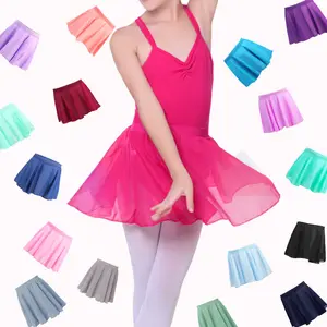 Custom Color Ballet Skirts Girls Dance White Black Chiffon Skirts Kids Girl Child Tie Up Mini Short Skirt Dancing