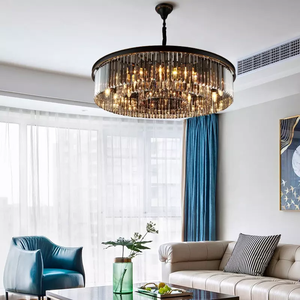 酒店客厅餐厅展览现代奢华黑金大型黑色水晶吊灯 - Product Image 3
