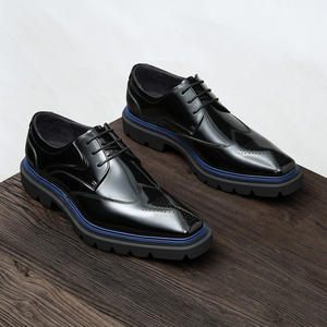 Zapatos de Seguridad para Trabajo Administrativo, Transpirables, Ligeros, Antideslizantes, con Cordones, de Cuero y Suela de Goma, para Otoño - Product Image 5