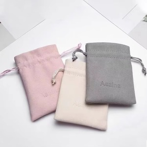 Custom Luxury Drawstring Velvet <b>Envelope</b> Necklace Watch Jewelry <b>Gifts</b> Packaging Bag Microfiber Velvet Jewellery Pouch with logo - Product Image 5
