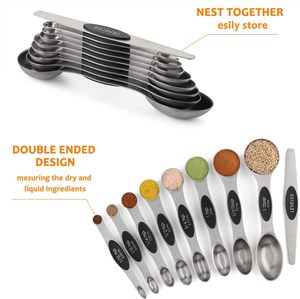Juego <span class=keywords><strong>de</strong></span> Tazas y Cucharas Medidoras Magnéticas Alienbull, 17 Piezas Apilables con Nivelador para Ingredientes Secos/Líquidos - Product Image 5