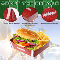 Boîte d'emballage alimentaire personnalisée pour poulet frit, frites, fruits secs – Vente en gros, jetable, pliable, en papier kraft, portable, pour fêtes et événements (format rugby)