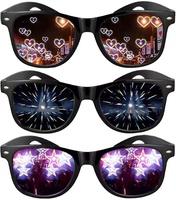 Lunettes de soleil imperméables à effet prisme 3D ultime pour les soirées rave, les célébrations du Nouvel An, les spectacles de lumière, lunettes de diffraction EDM