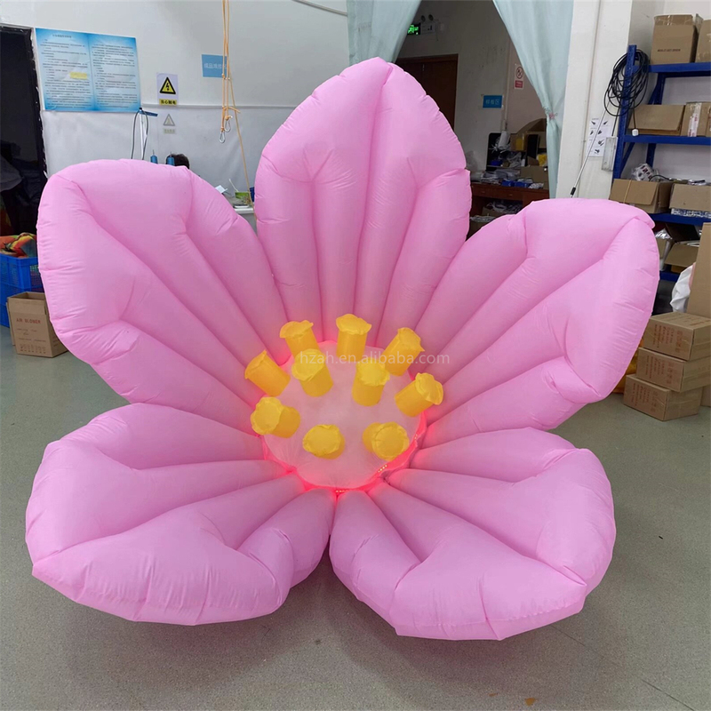 LED Pink Inflatable Flowers Decor Indoor