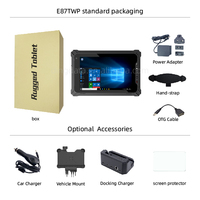 Tablette robuste Windows 10 de 8 pouces, PC industriel, terminal de lecture de codes-barres, écran tactile, 8 Go + 128 Go de mémoire, certifié CE IP67