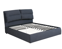 Lit rembourré incurvé de style vintage moderne italien avec cadre en bois pour chambre à coucher