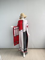 Robe de plage élégante pour les vacances de printemps, taille plus, kaftan pour femmes, vente en gros, abaya Dubaï, ensemble 2 pièces, robes ethniques arabes musulmanes
