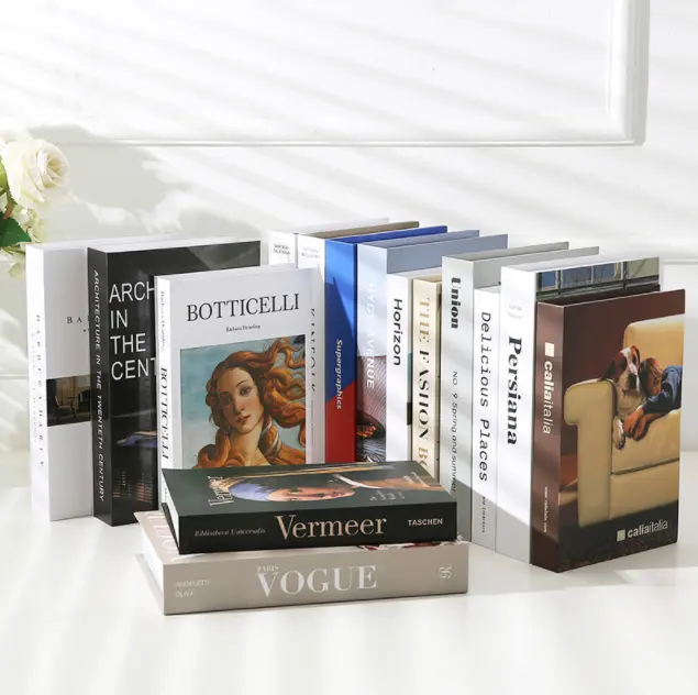Impresión personalizada para decorar libros, caja de decoración de libros para hogar y hotel