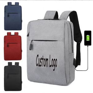 Sac à dos pour ordinateur portable avec logo personnalisé, chargement USB, résistant à l'eau, pour voyages d'affaires, école, hommes et femmes - Product Image 1