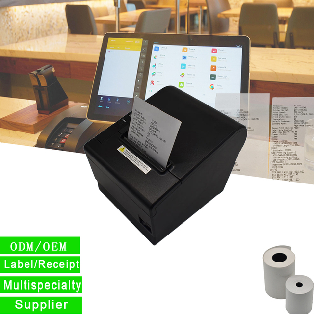 80mm Pos Printer for Retail Wireless Bluetooth WiFi Thermal Receipt Printer with Sound and Light Alarm Desktop Bill Printer