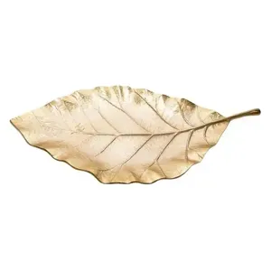 Plato de servicio de diseño de hoja de metal ecológico de calidad superior elegante duradero para uso en fiestas y eventos al mejor precio - Product Image 2