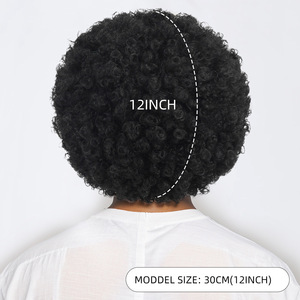 Perruque <span class=keywords><strong>Afro</strong></span> Courte Bouclée Volumineuse pour Hommes Noirs, Modèle M041, En Stock - Product Image 5