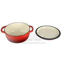 Four hollandais en fonte avec poignées pour la cuisson du pain, four hollandais en fonte émaillée 6 pintes