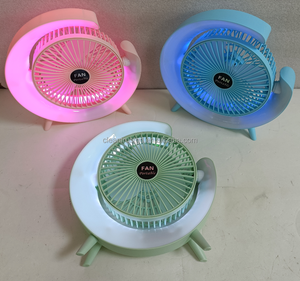 Colorful Night Led Light Office Dormitory <strong>Foldable</strong> Desktop Moon Usb Charging Fan Homw 3 Mode <strong>Change</strong> Wind Speed Cooling Effect - Product Image 6