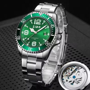 ساعة غوص فاخرة للجنسين بحركة كوارتز وسوار من الفولاذ المقاوم للصدأ، مقاومة للماء حتى 100 بار وصديقة للبيئة - Product Image 1