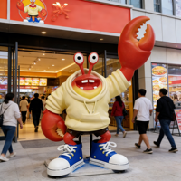 Statue de crabe sculptée en résine durable et illuminée - Taille personnalisable, modèle de dessin animé, lumières LED à économie d'énergie, usage commercial