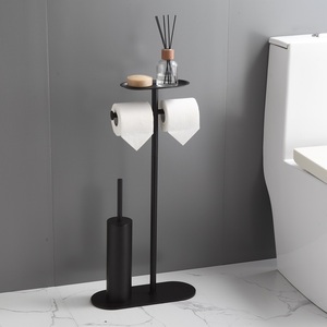 Combo Stainless Steel <strong>Toilet</strong> <strong>Paper</strong> <strong>Holder</strong> <strong>Stand</strong> With <strong>Toilet</strong> Brush Storage Top <strong>Holder</strong> - Product Image 2