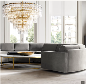 Botón de cristal CO, superventas, candelabro de lujo, accesorios modernos para comedor, lámpara de cristal, candelabro redondo escalonado de Marignan - Product Image 4