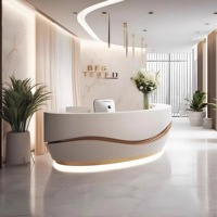Bureau d'accueil moderne, écologique et durable, peint – en fibre de verre légère, tailles personnalisées disponibles pour hôtels et salons