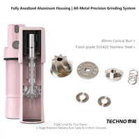 Mini moulin à café électrique et manuel en aluminium anodisé, portable pour la maison, le camping et les voyages