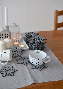 <strong>Grey</strong> Felt <strong>Table</strong> Mat Set with <strong>Runner</strong> and coaster - Product Image 3