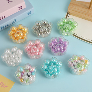 Silicone Pop-Pop Cat Paw <b>Squeeze</b> Toy with Pearl Beads Creative Stress Relief Noise <b>Ball</b> Wholesale - Product Image 2