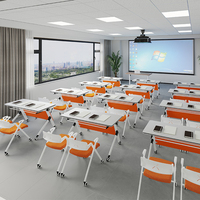 Table pliable pour l'étude, table ronde escamotable pour la formation, table de conférence pour le bureau, la salle de réunion d'hôtel
