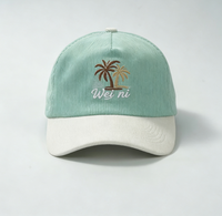 Unisex Cord-Baseballkappe mit Palmenbaum-Stickerei WEINI Logo Verstellbare Vintage Casual Outdoor-Sport Dad-Mütze