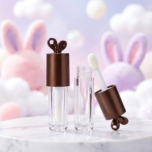 ISMAN En gros Tubes vides de 4 ml pour brillant à lèvres et huile à lèvres, design <span class=keywords><strong>lapin</strong></span>, couleur café chocolat, avec grand applicateur et <span class=keywords><strong>crochet</strong></span>, logo personnalisé - Product Image 1