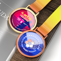 Médaille sportive en cristal MVP ronde personnalisée en gros à bas prix, médailles commémoratives, médaille en verre cristal gravée au laser pour le sport