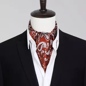 Vintage Silk Feel Square Scarf For Men Satin Bandana Print Neckerchief Geometry Head Scarf