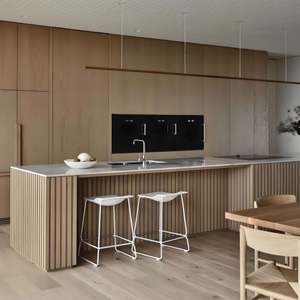 Ensemble d'armoires de cuisine modernes en forme de L, cuisine à domicile, bois massif, armoires de cuisine de luxe en boîte, fabricant chinois - Product Image 1