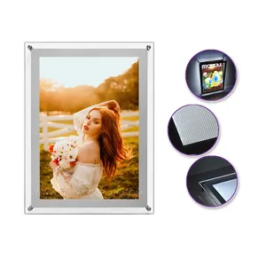 China supplier directly sell picture frame photo frame backlit lighted acrylic led panel light box a3 size for shop decoration