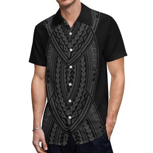 Nueva Llegada, Camisa de Verano de Manga Corta, Personalizada, Roja, Polinesia, para Hombre, Cuello Cubano, Botones, Tallas Grandes, hasta 7XL - Product Image 2