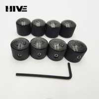 Aksesori Modifikasi Instrumen HIVE 6MM Desain Ukiran Logam Anti-Selip Model Kenop Potensiometer Gitar Elektrik